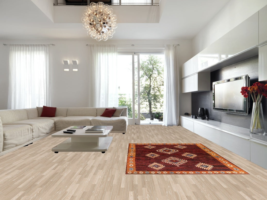 Geometric Moroccan Wool Area Rug 7x10