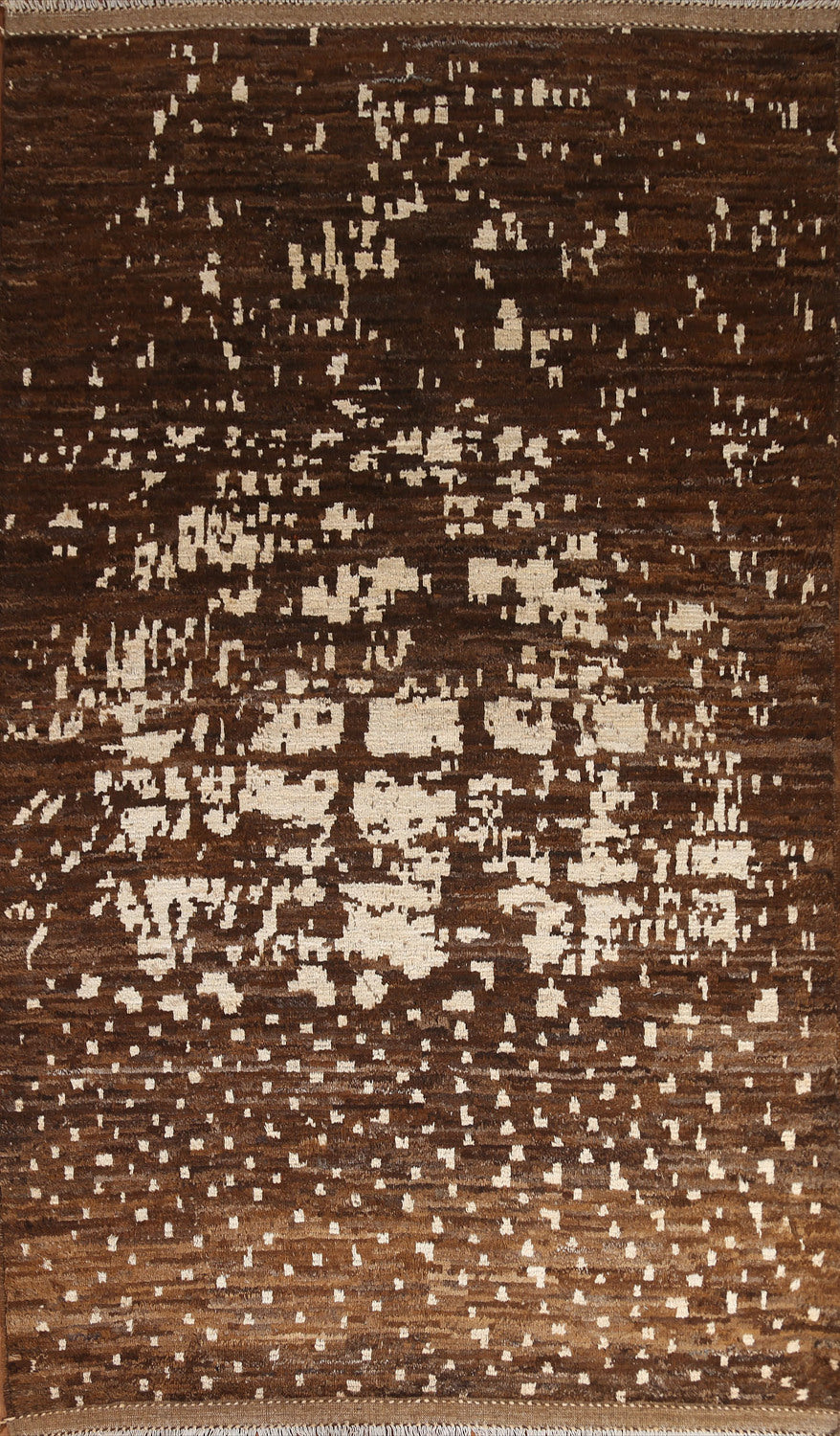 Brown Wool Moroccan Area Rug 6x10