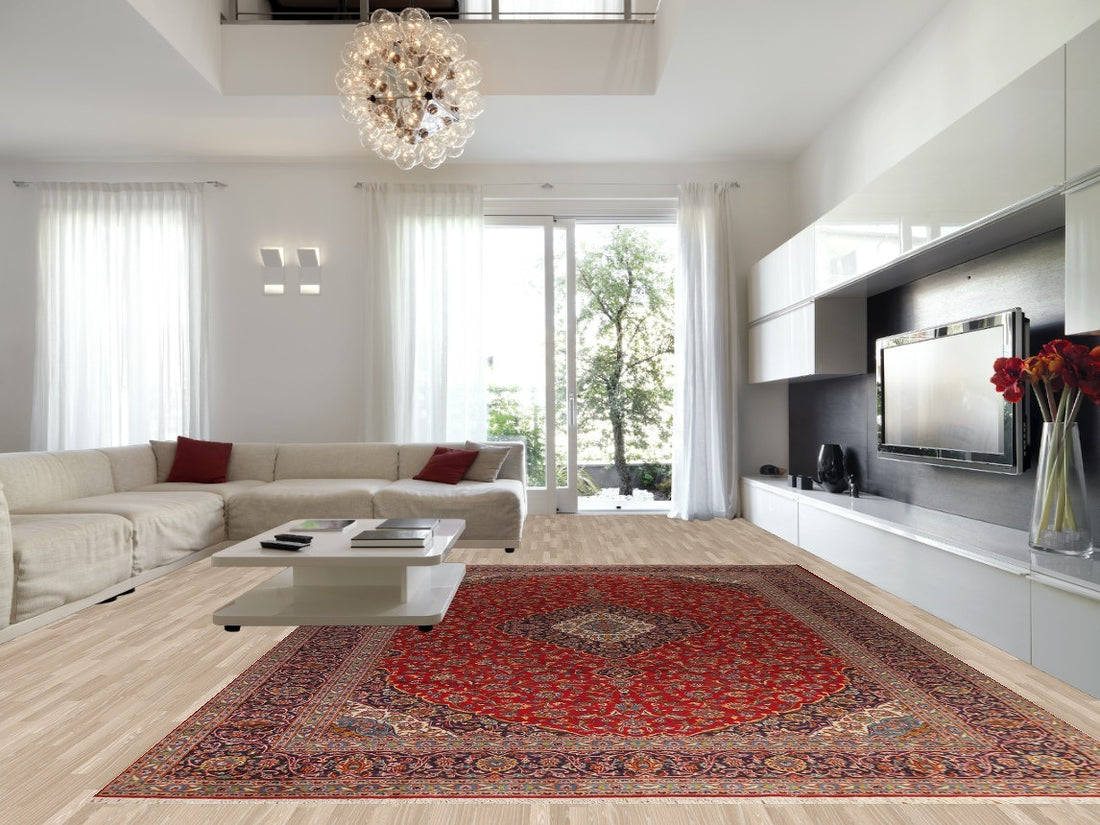 Traditional Palace Size Kashan Persian Rug 11x17