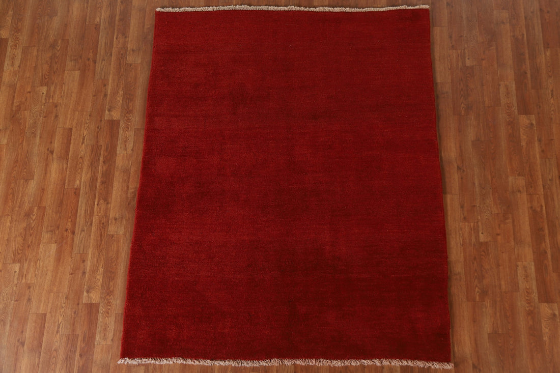 Solid Wool Gabbeh Persian Rug 5x6