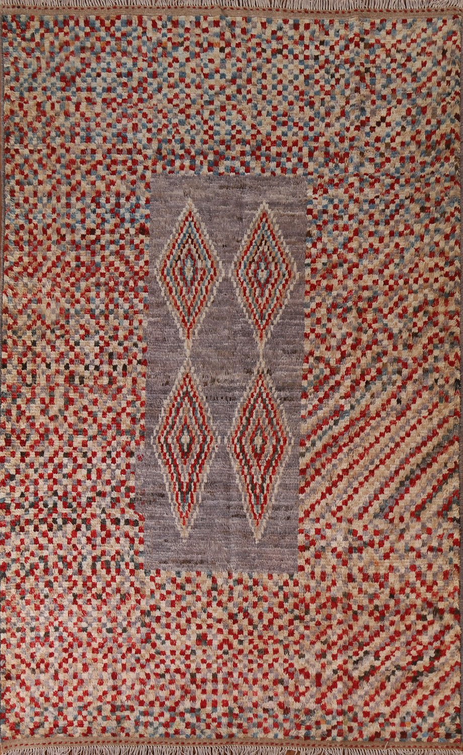 Geometric Wool Moroccan Area Rug 6x9