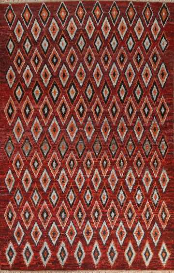 All-Over Geometric Moroccan Wool Area Rug 7x10