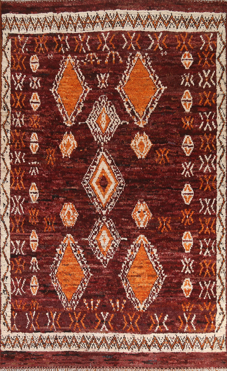 Geometric Moroccan Wool Area Rug 7x10