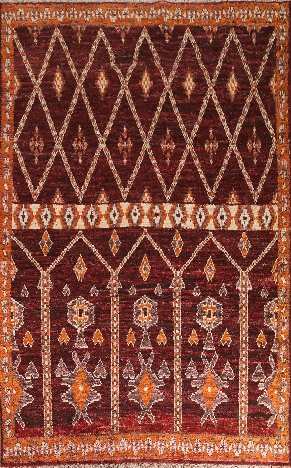 Geometric Wool Moroccan Area Rug 7x10