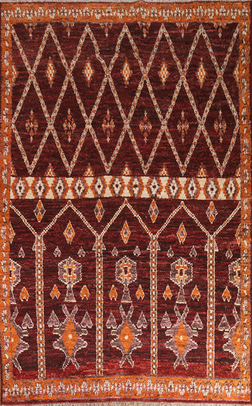 Geometric Wool Moroccan Area Rug 7x10