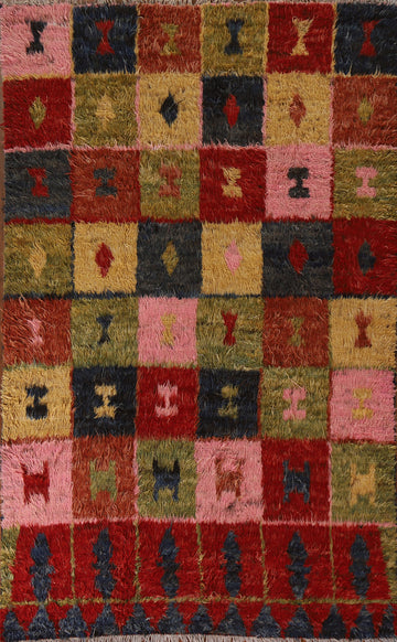 Checkered Moroccan Berber Area Rug 6x10