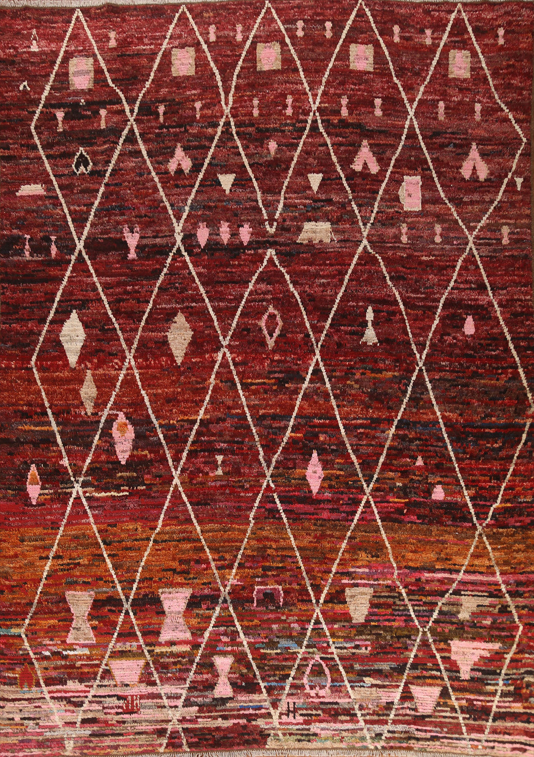 Trellis Wool Moroccan Area Rug 9x11