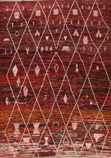 Trellis Wool Moroccan Area Rug 9x11