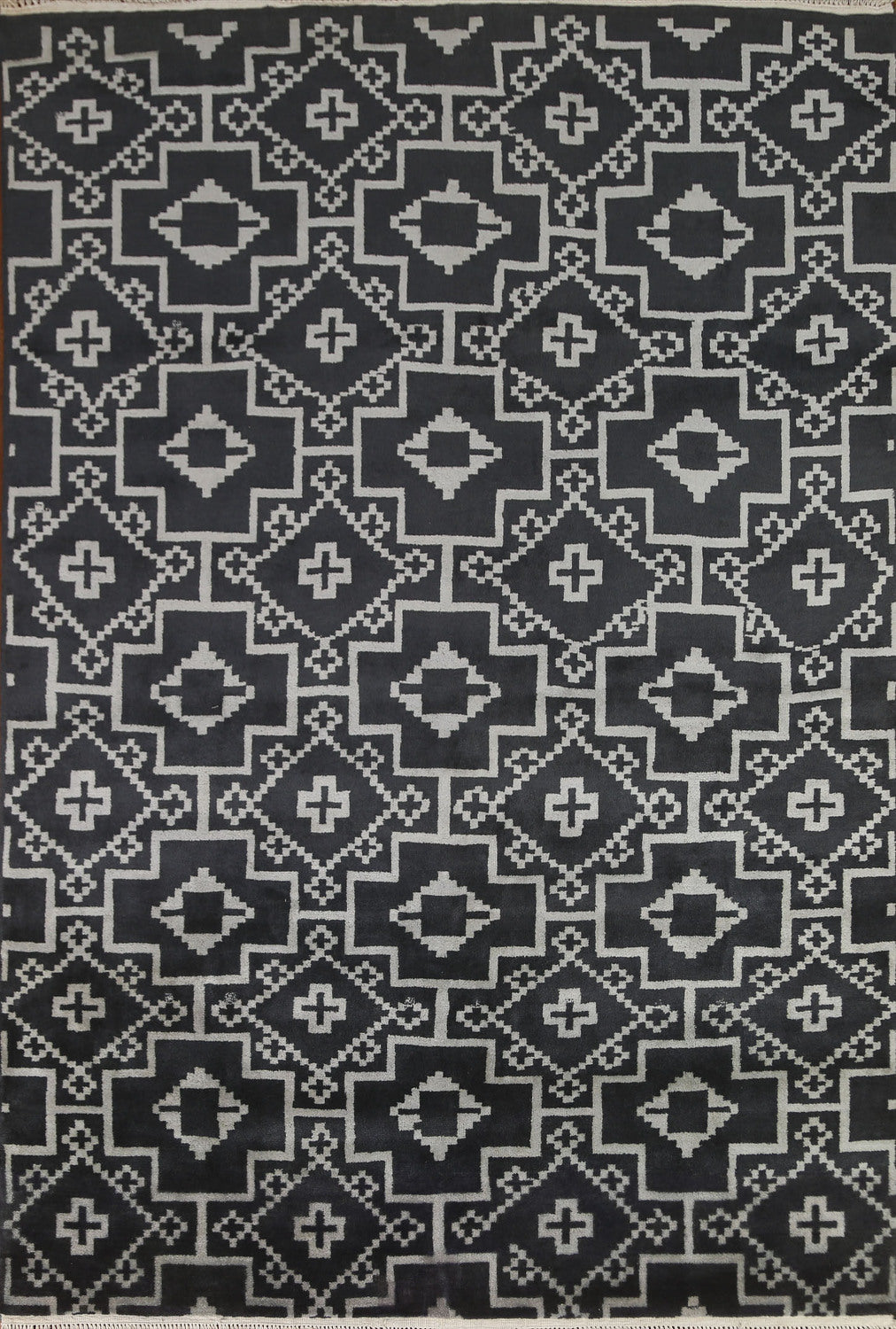 Geometric Gabbeh Black Area Rug 8x10