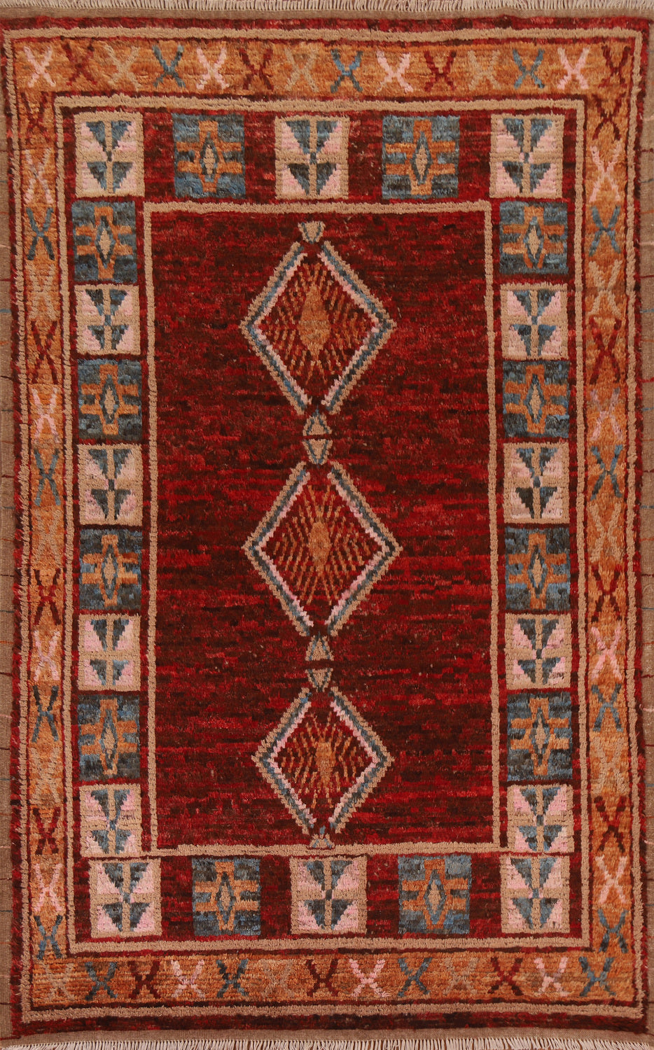 Red Wool Moroccan Oriental Area Rug 7x10