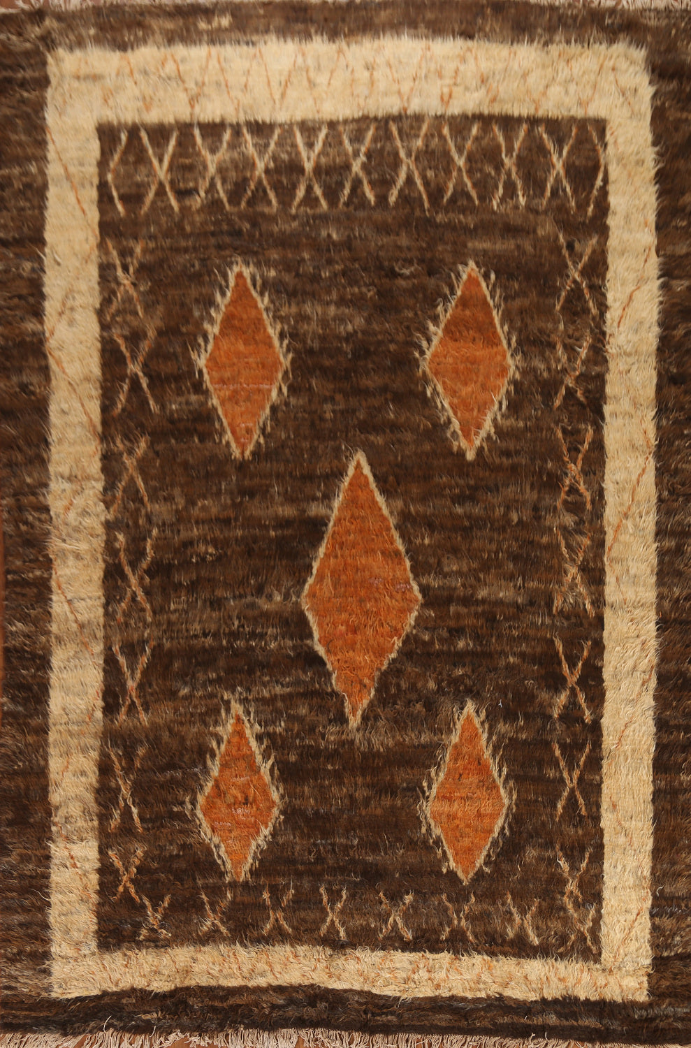 Dark Brown Moroccan Berber Area Rug 8x11