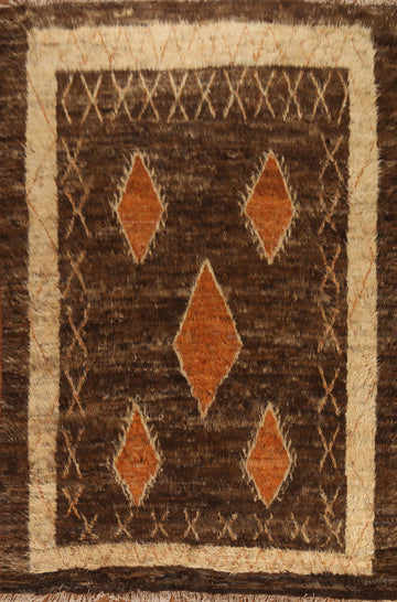 Dark Brown Moroccan Berber Area Rug 8x11