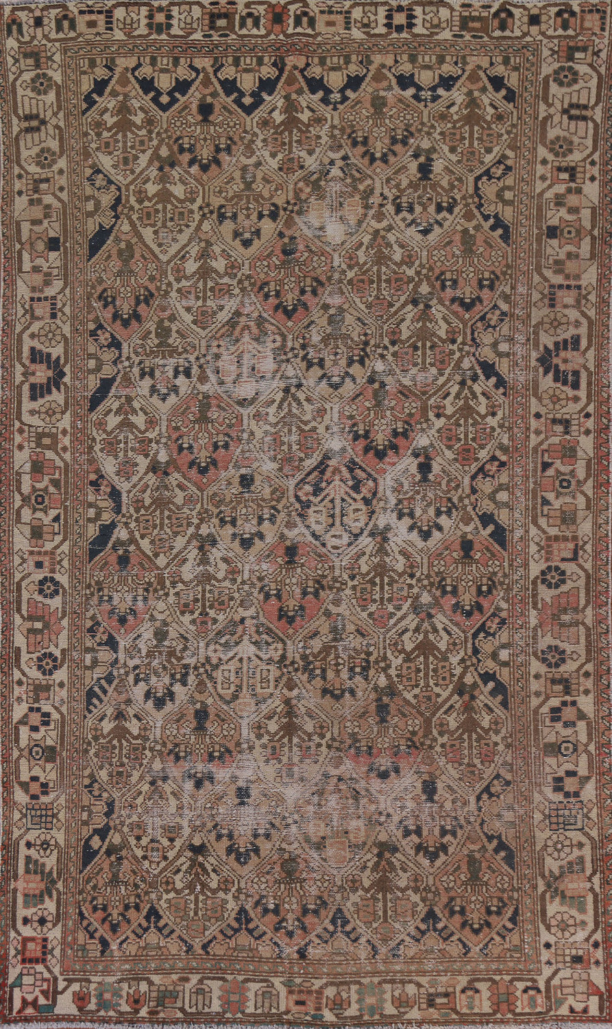 Distressed Wool Bakhtiari Persian Area Rug 6x10
