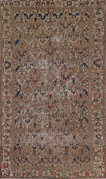 Distressed Wool Bakhtiari Persian Area Rug 6x10