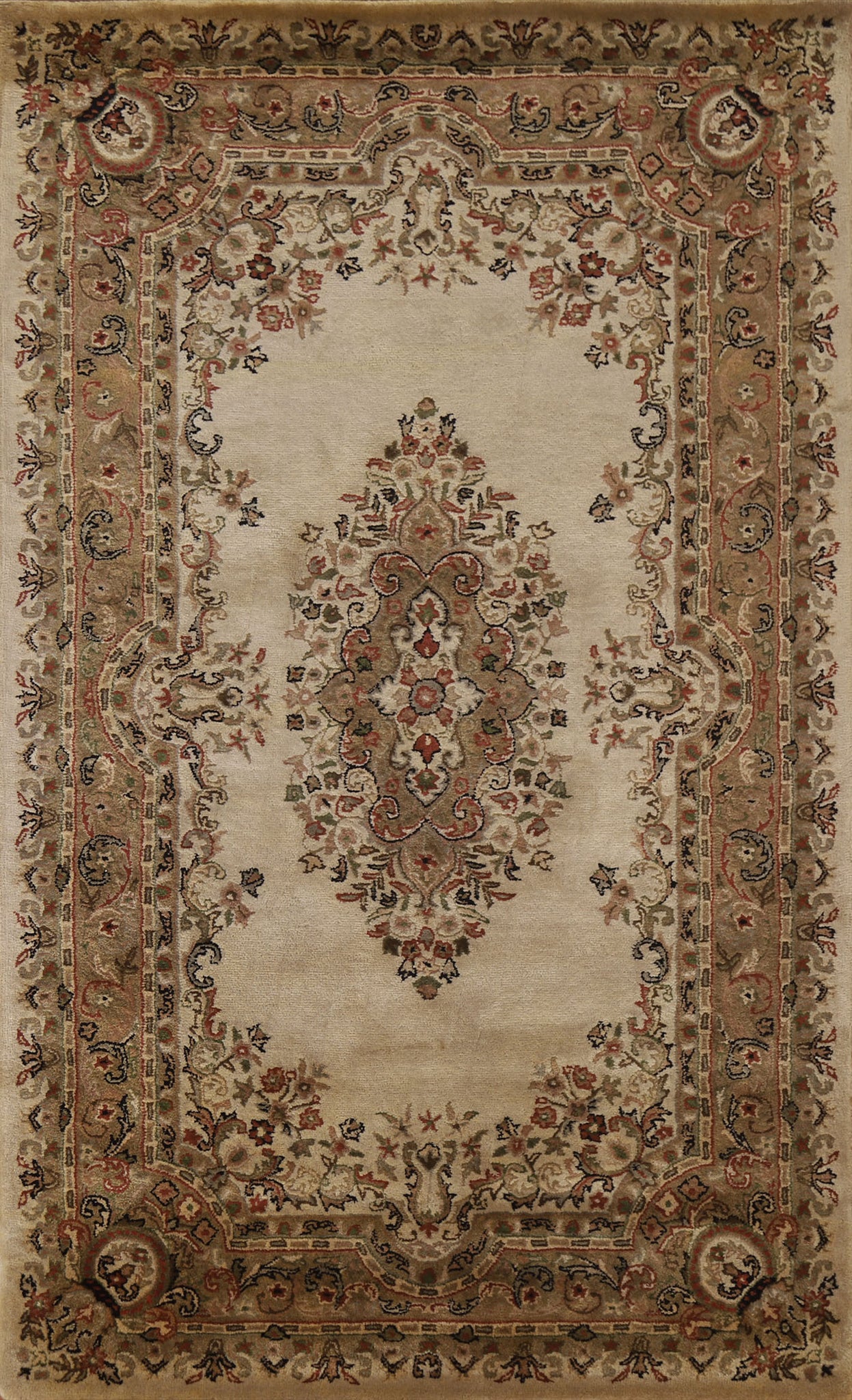 Traditional Aubusson Indian Area Rug 5x8