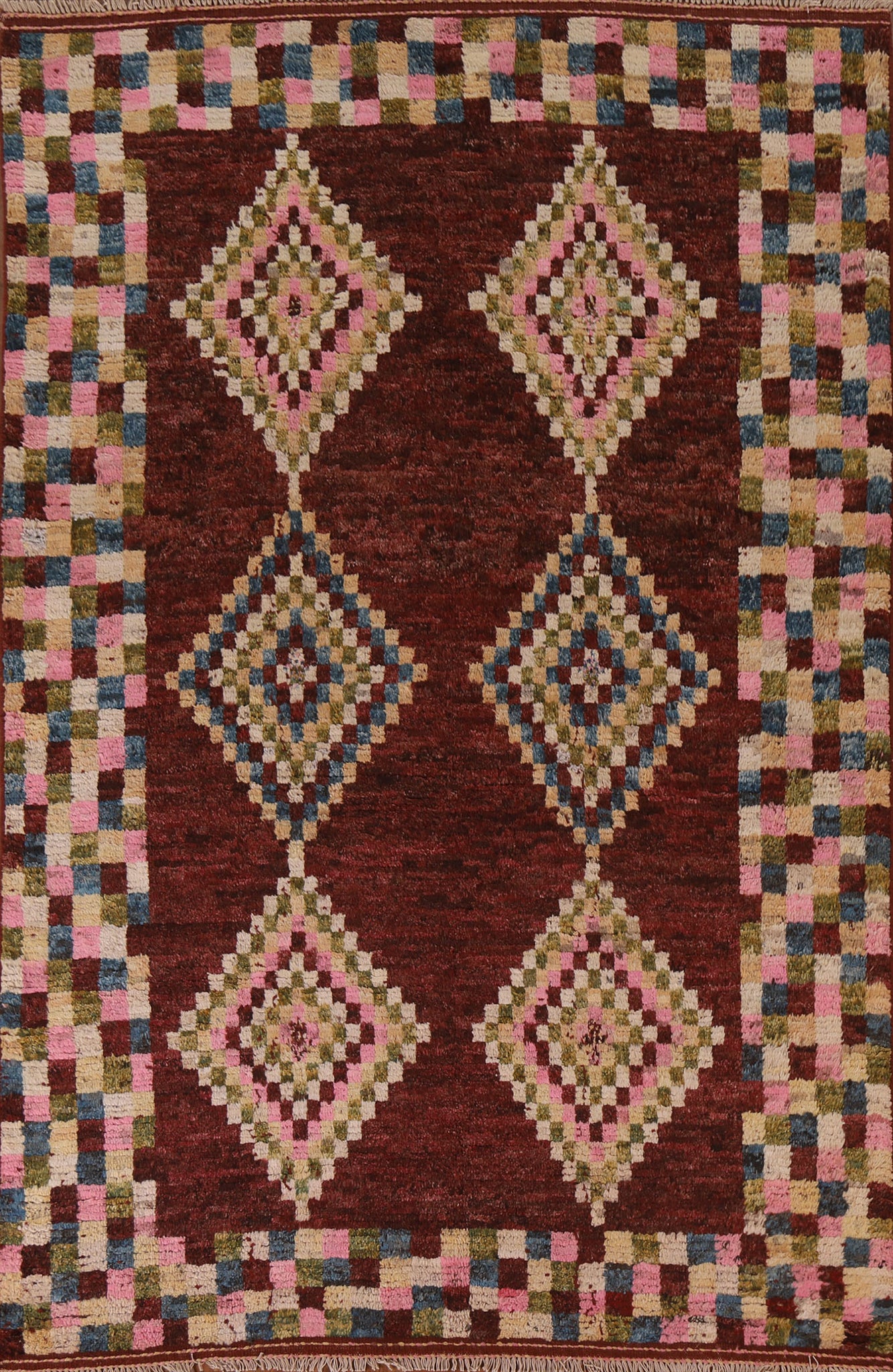 Checkered Moroccan Oriental Area Rug 6x8