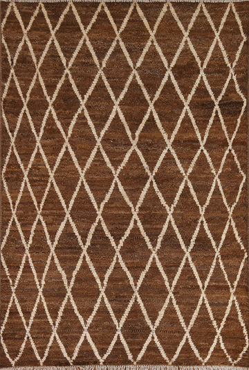 Trellis Moroccan Brown Area Rug 5x7