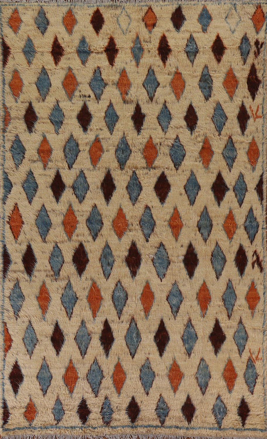 Geometric Moroccan Wool Area Rug 7x10