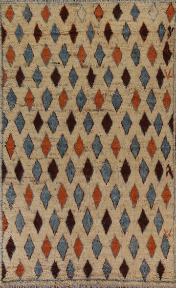 Geometric Moroccan Wool Area Rug 7x10