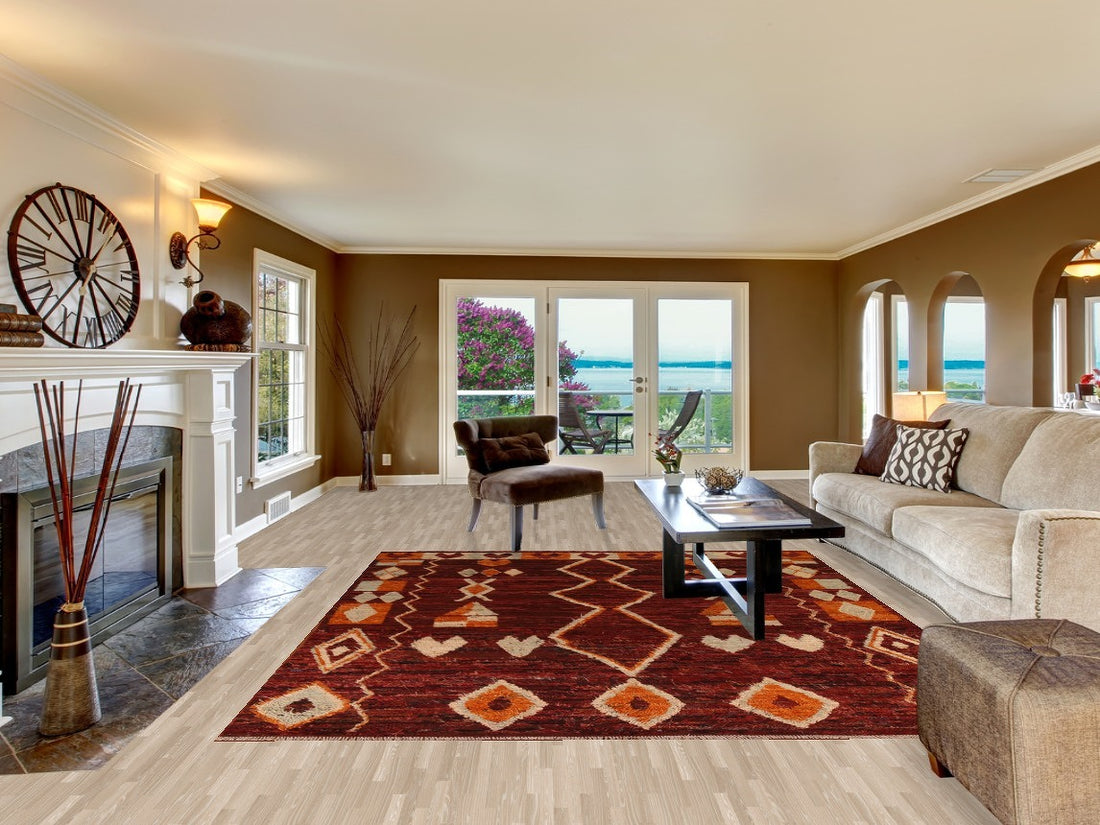 Geometric Moroccan Wool Area Rug 8x10