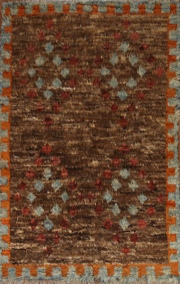 Brown Moroccan Berber Area Rug 7x10