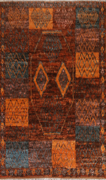 Geometric Wool Moroccan Area Rug 7x10