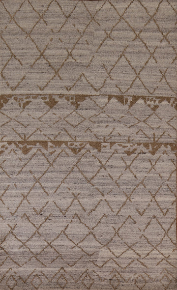 Trellis Wool Moroccan Area Rug 5x8