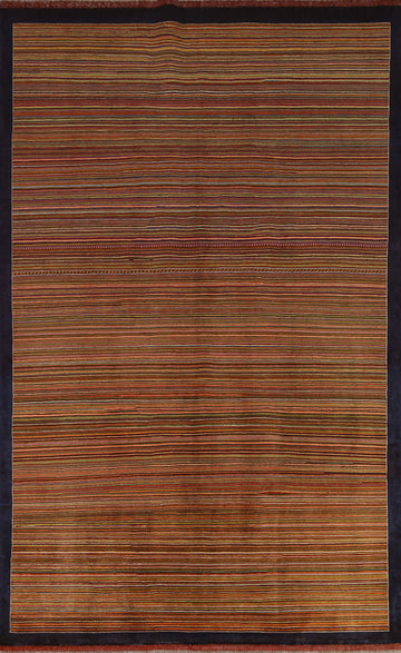 Striped Gabbeh Kashkoli Modern Area Rug 6x8