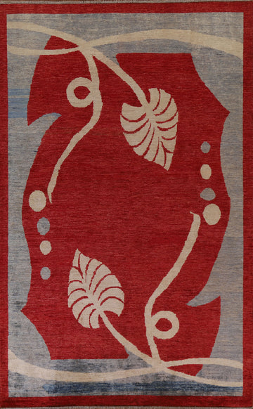 Handmade Red Gabbeh Kashkoli Area Rug 7x10