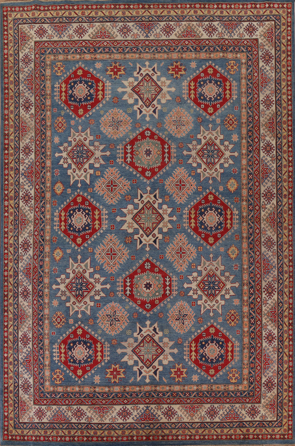 Vegetable Dye Kazak Light Blue Area Rug 9x12