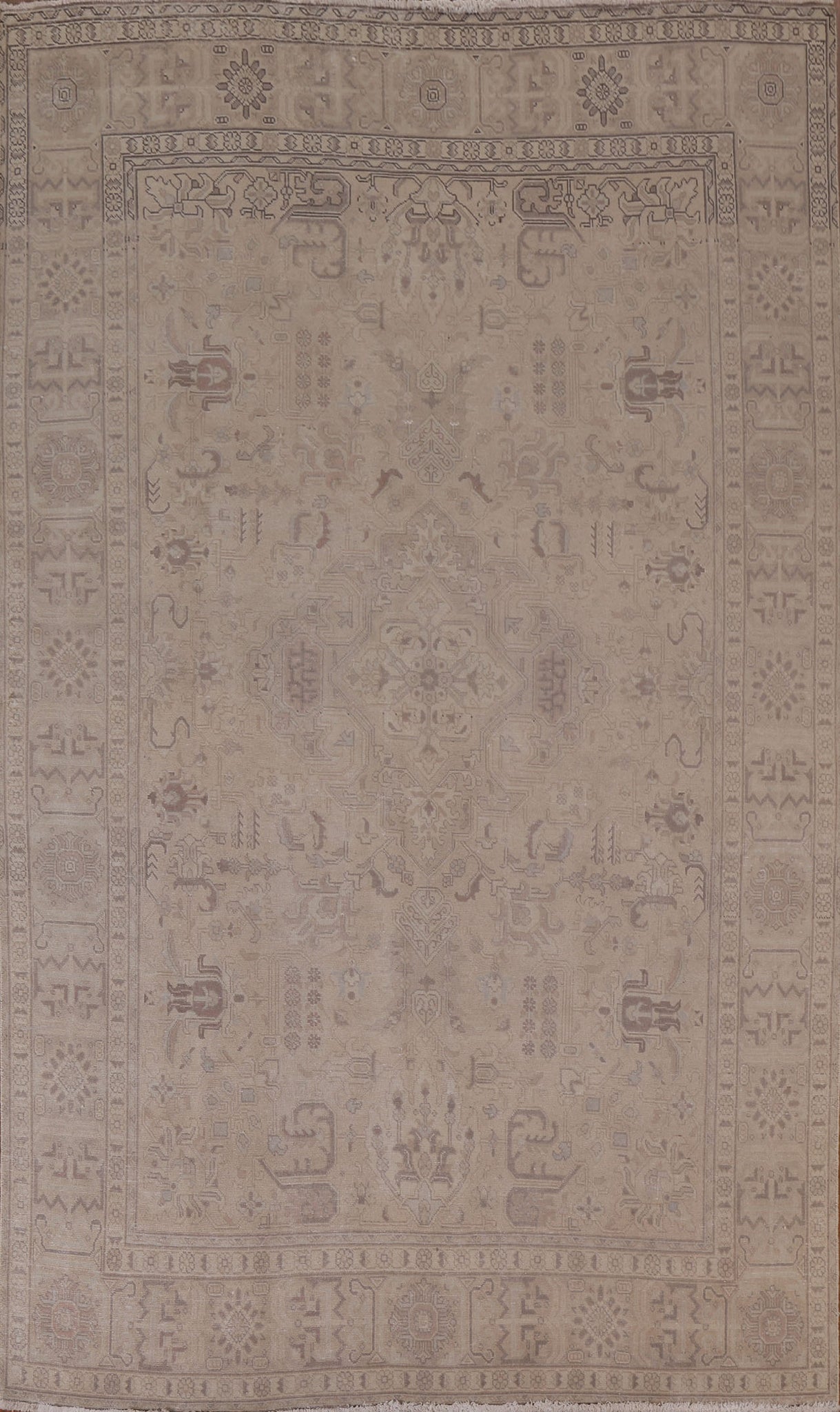 Distressed Muted Tabriz Persian Area Rug 6x10