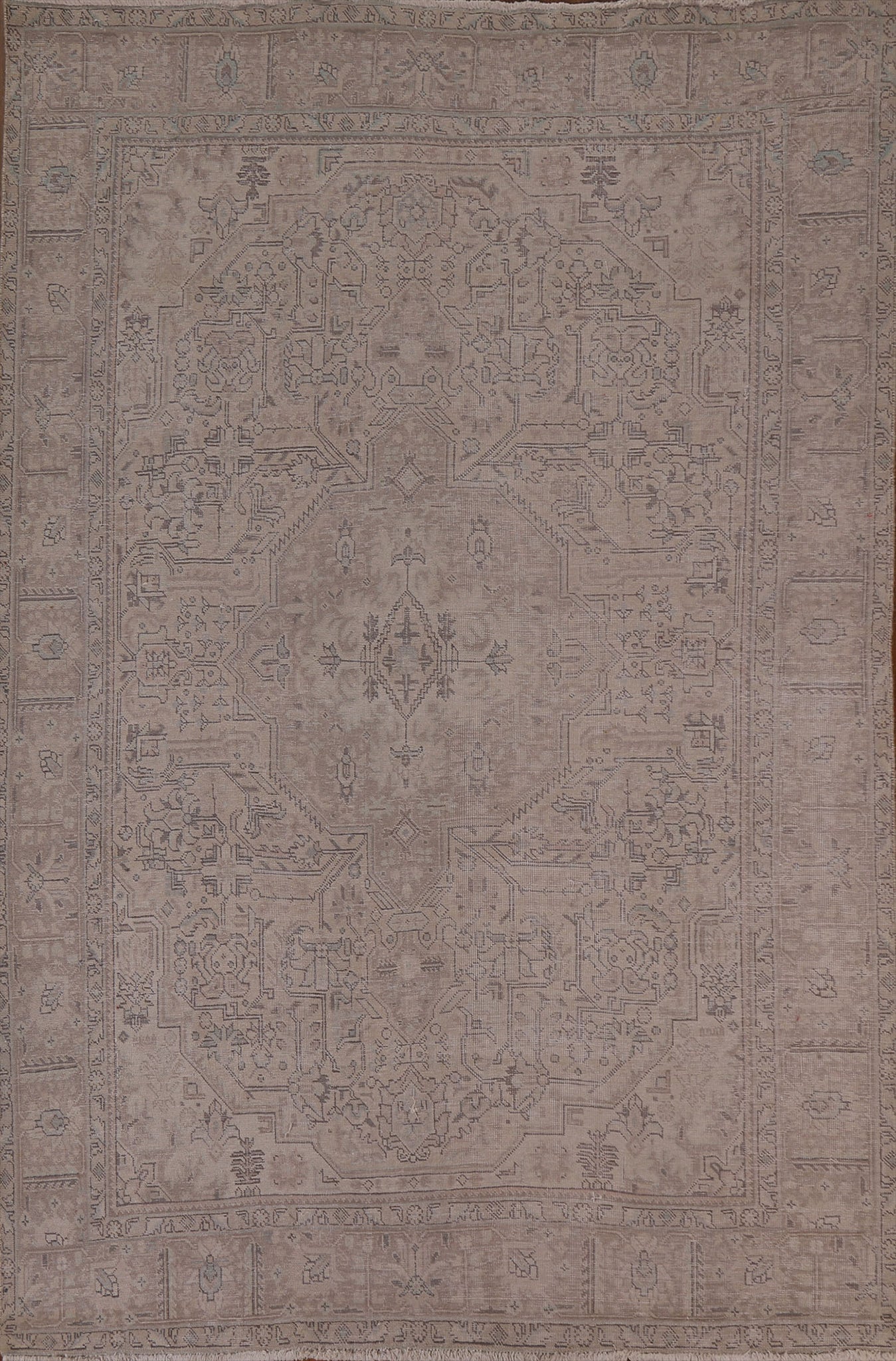 Vintage Distressed Tabriz Persian Area Rug 6x9