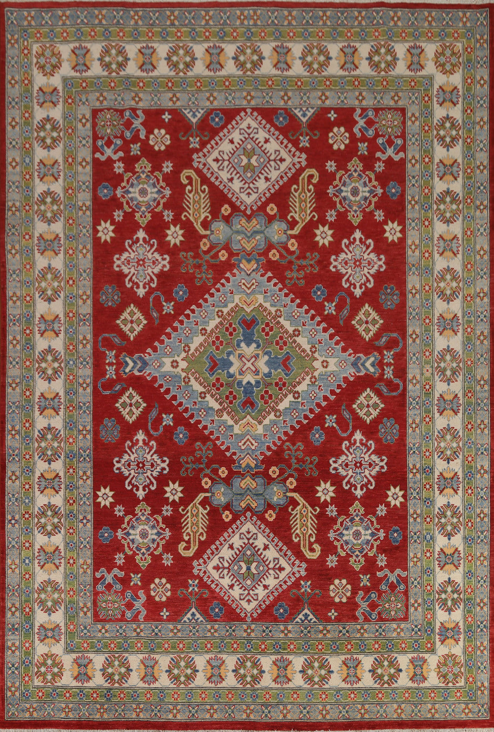 Geometric Red Kazak Pakistan Area Rug 8x10