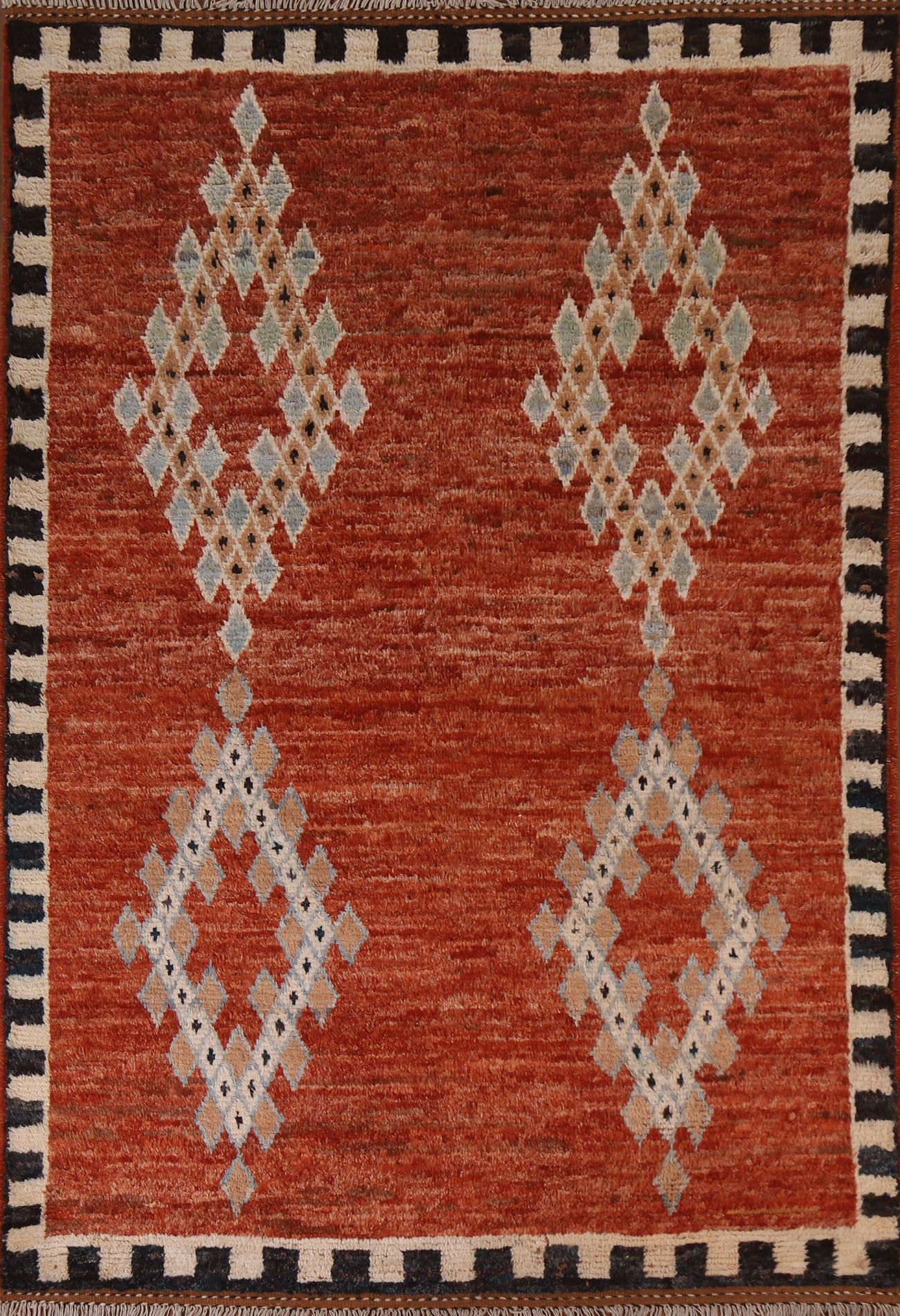 Orange Moroccan Oriental Area Rug 6x8