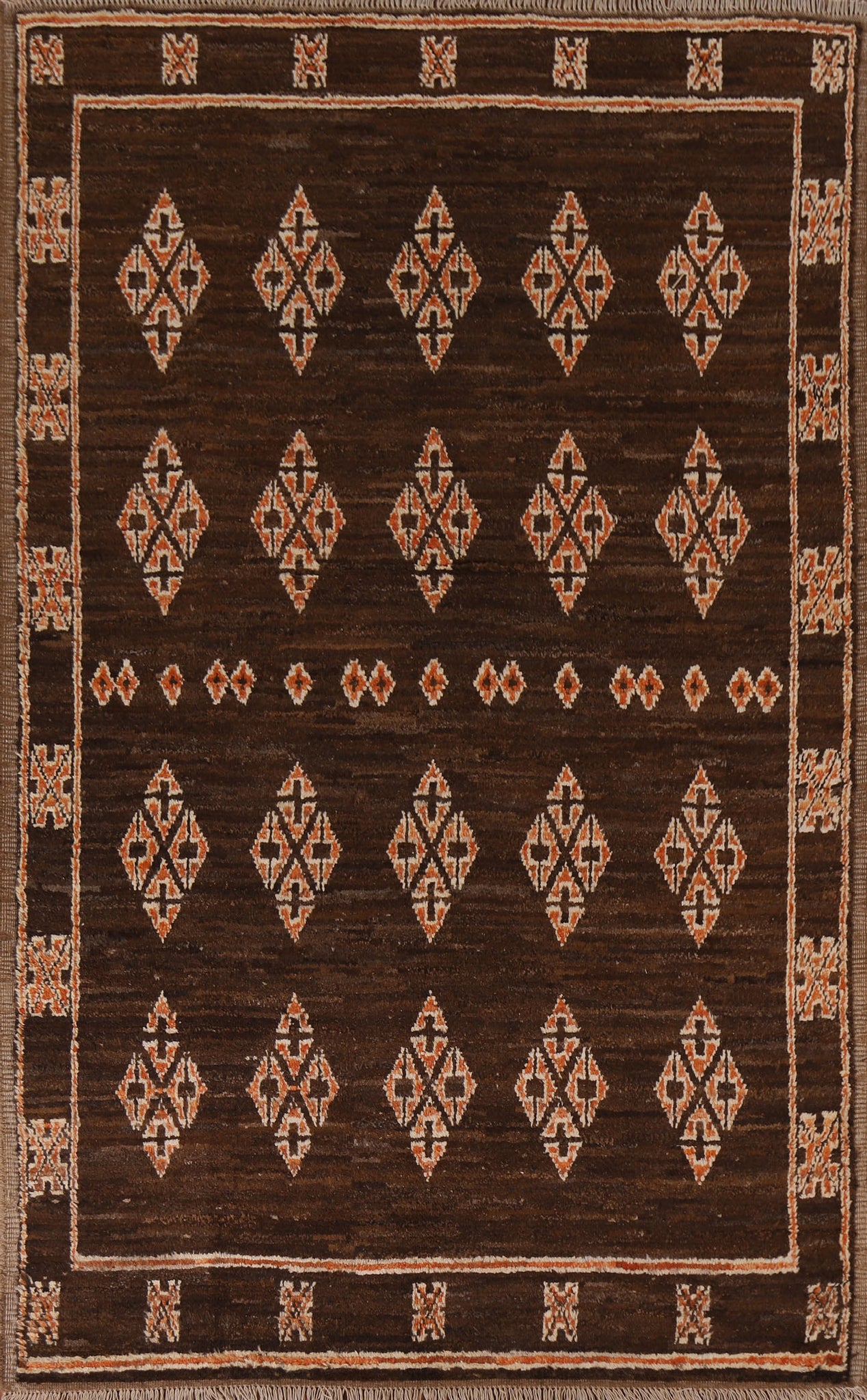 Geometric Moroccan Brown Area Rug 5x8