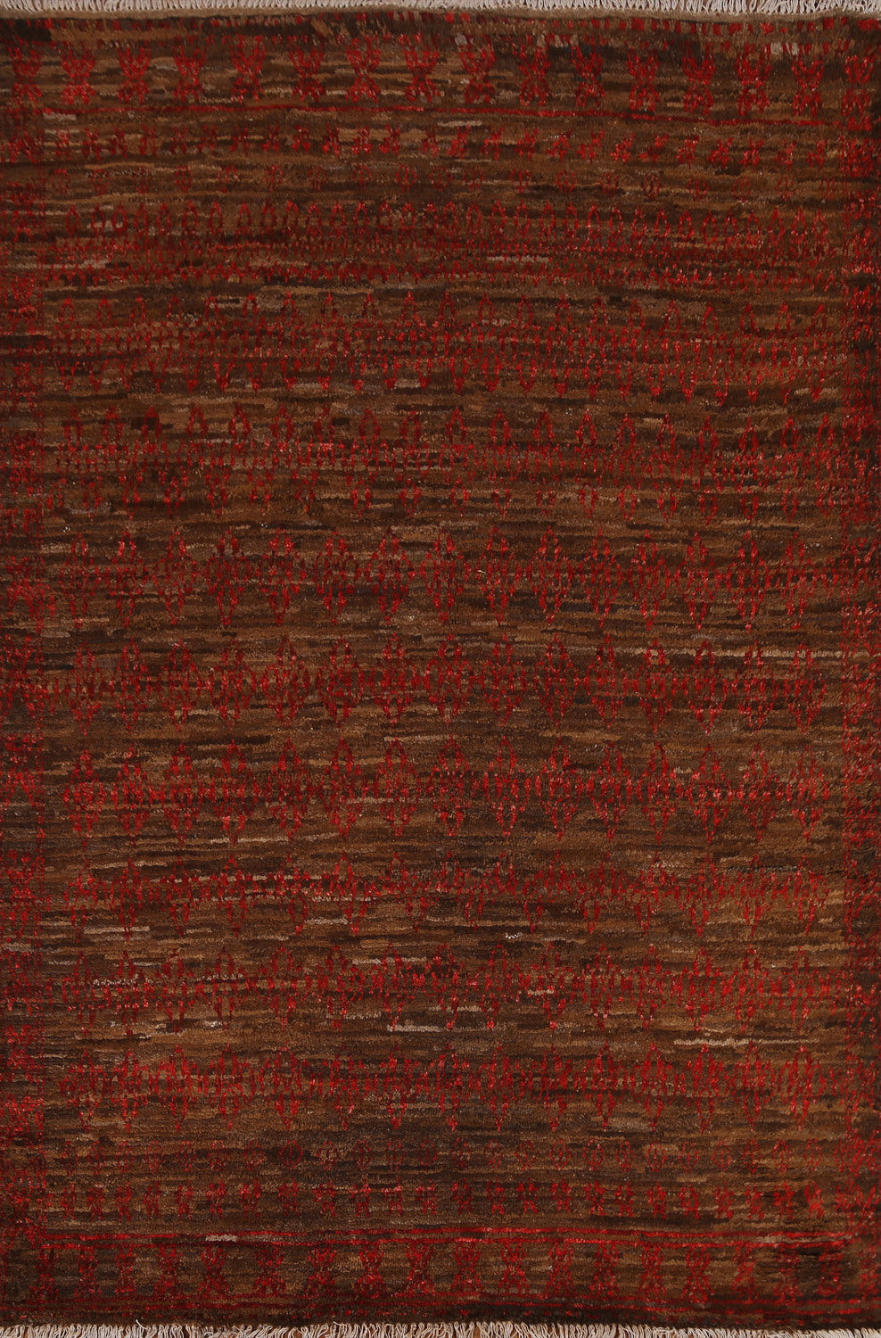 Brown Wool Moroccan Oriental Area Rug 6x8