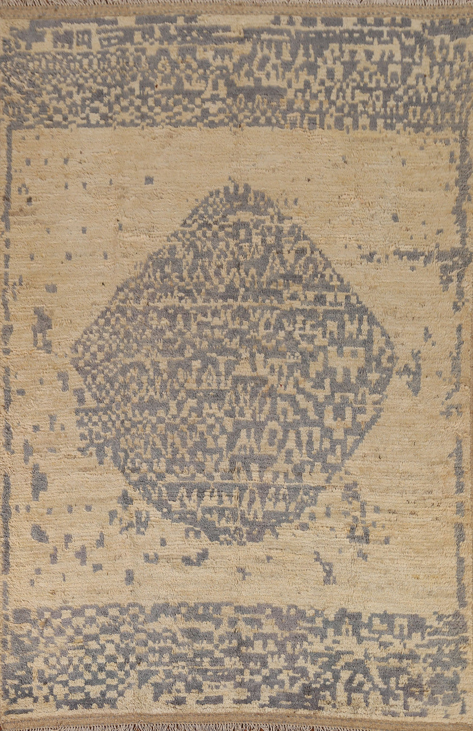 Hand-Knotted Moroccan Wool Area Rug 6x8
