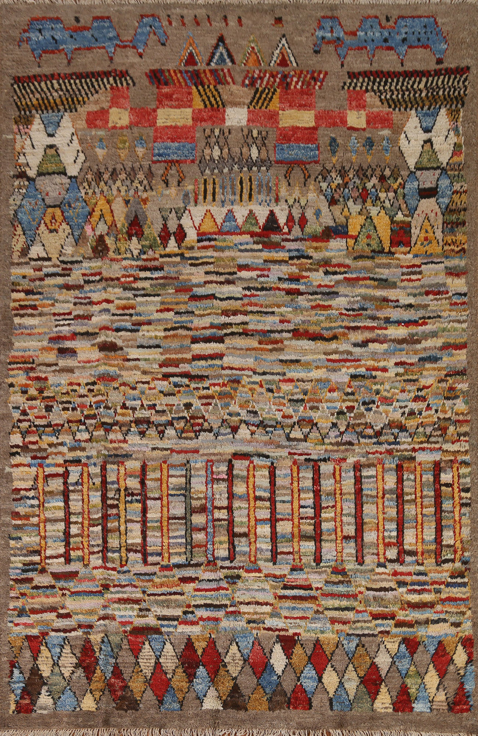Hand-Knotted Wool Moroccan Area Rug 6x8