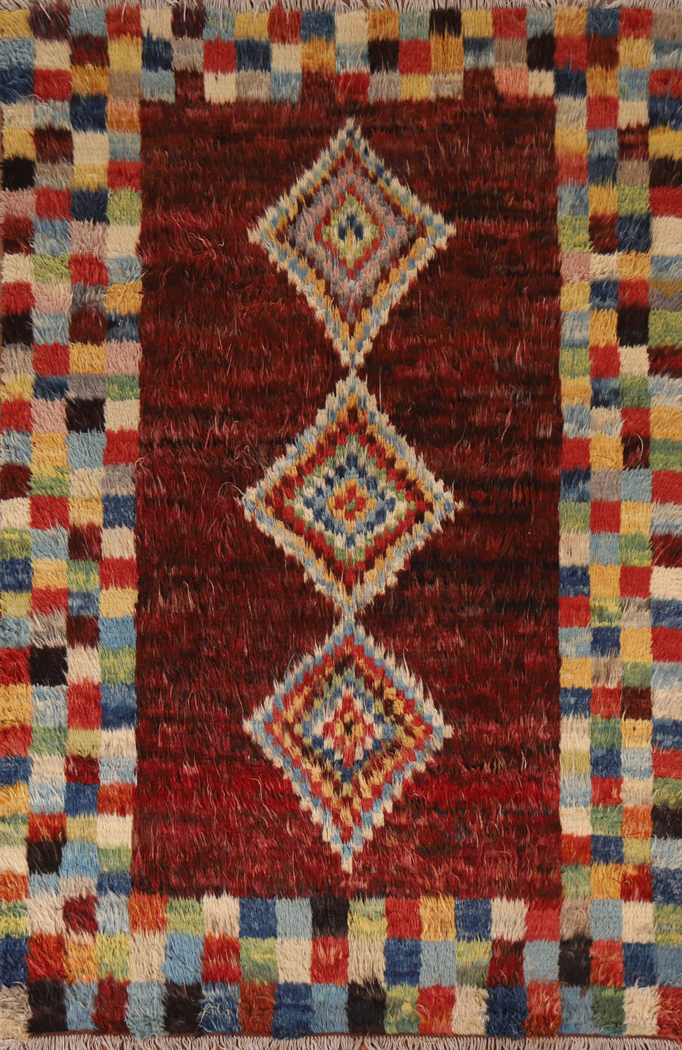 Checkered Moroccan Berber Area Rug 6x8
