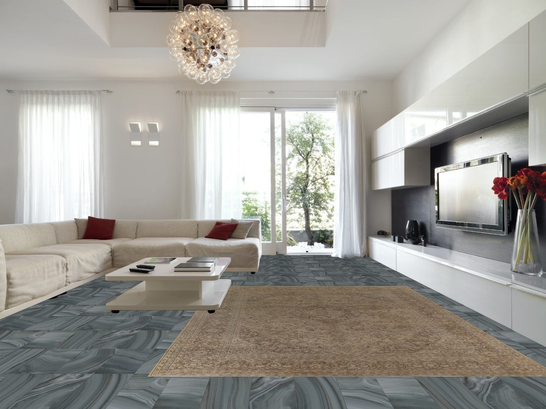 Distressed Mashad Persian Area Rug 10x13