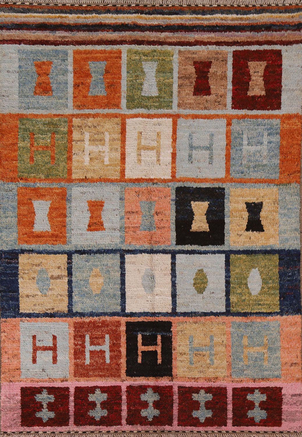 Geometric Moroccan Wool Area Rug 5x7