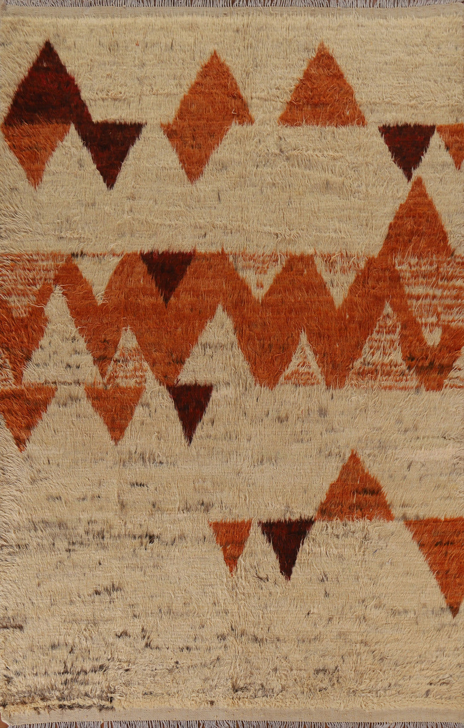 Geometric Moroccan Berber Wool Area Rug 7x10