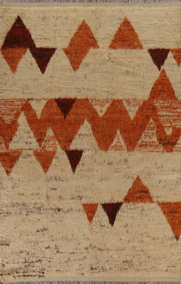 Geometric Moroccan Berber Wool Area Rug 7x10