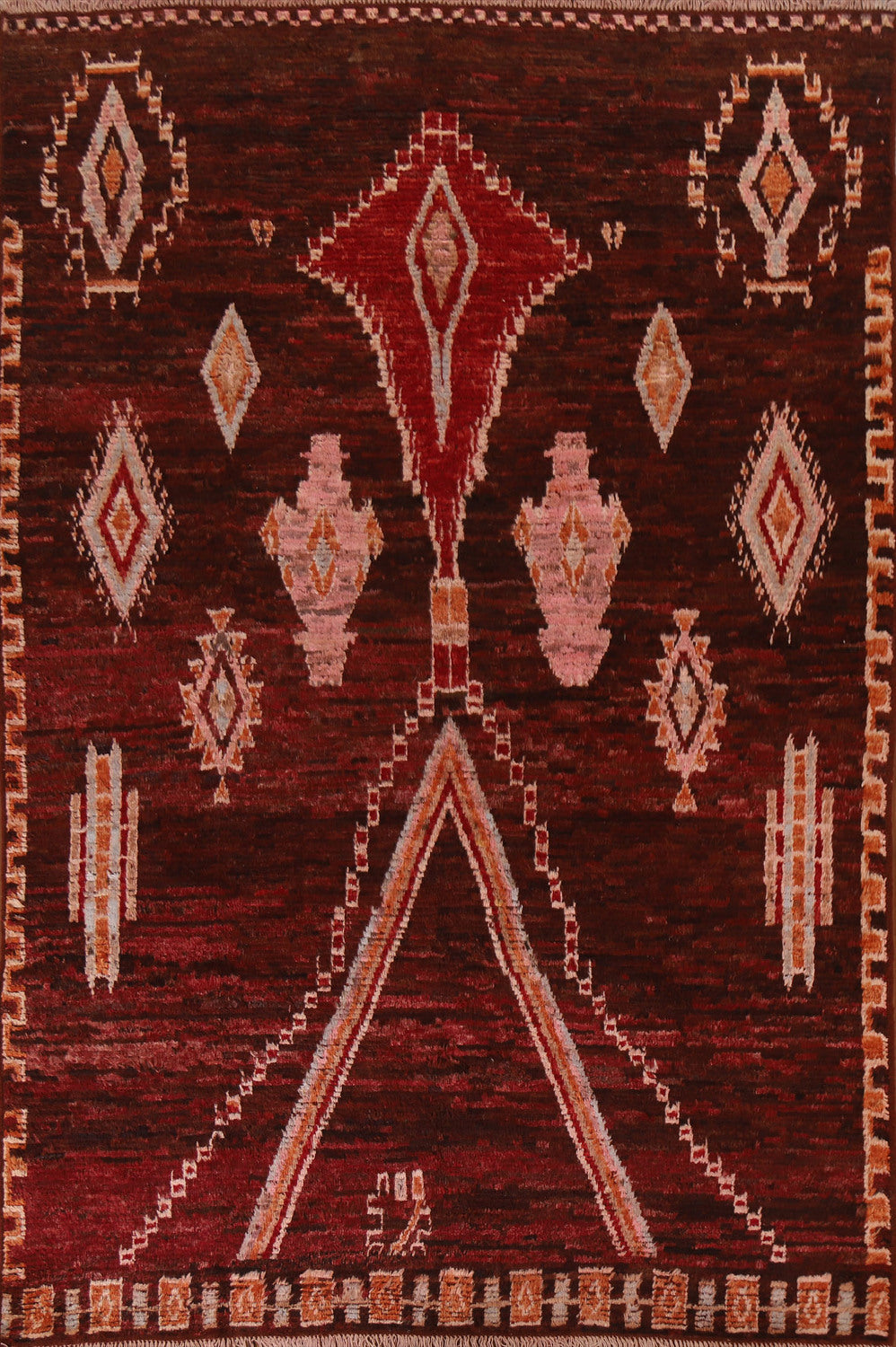 Geometric Wool Moroccan Oriental Area Rug 7x10