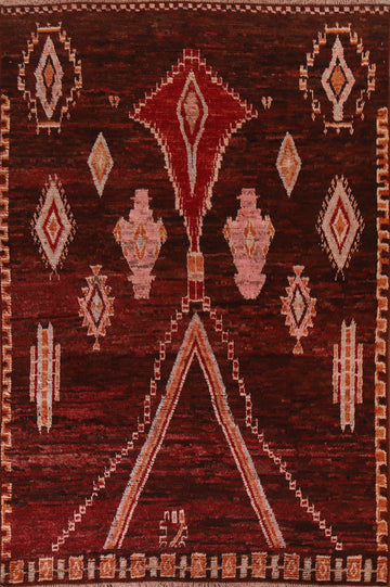 Geometric Wool Moroccan Oriental Area Rug 7x10