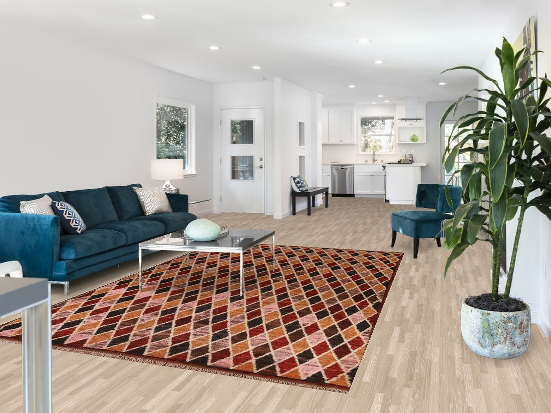 All-Over Trellis Moroccan Wool Area Rug 7x10