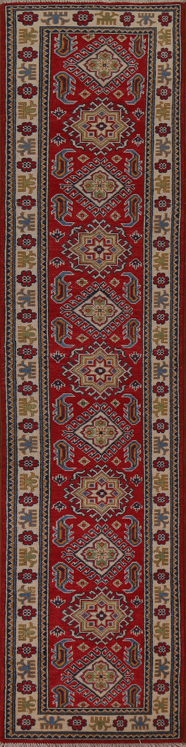 Geometric Kazak Oriental Runner Rug 2x10