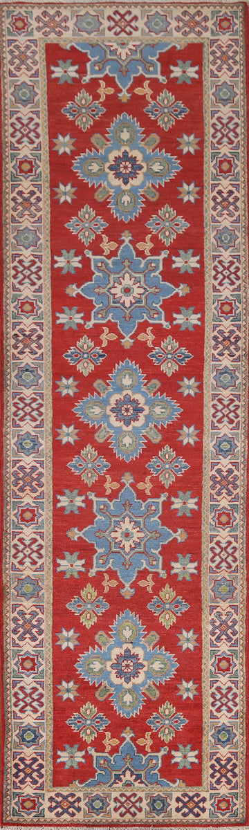 Handmade Kazak Oriental Runner Rug 3x10