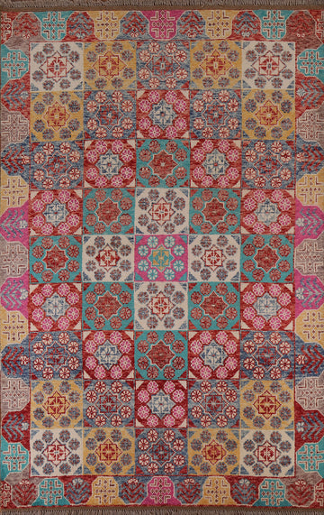 Geometric Gabbeh Kashkoli Oriental Area Rug 6x8