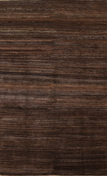 Dark Brown Gabbeh Kashkoli Wool Area Rug 7x10